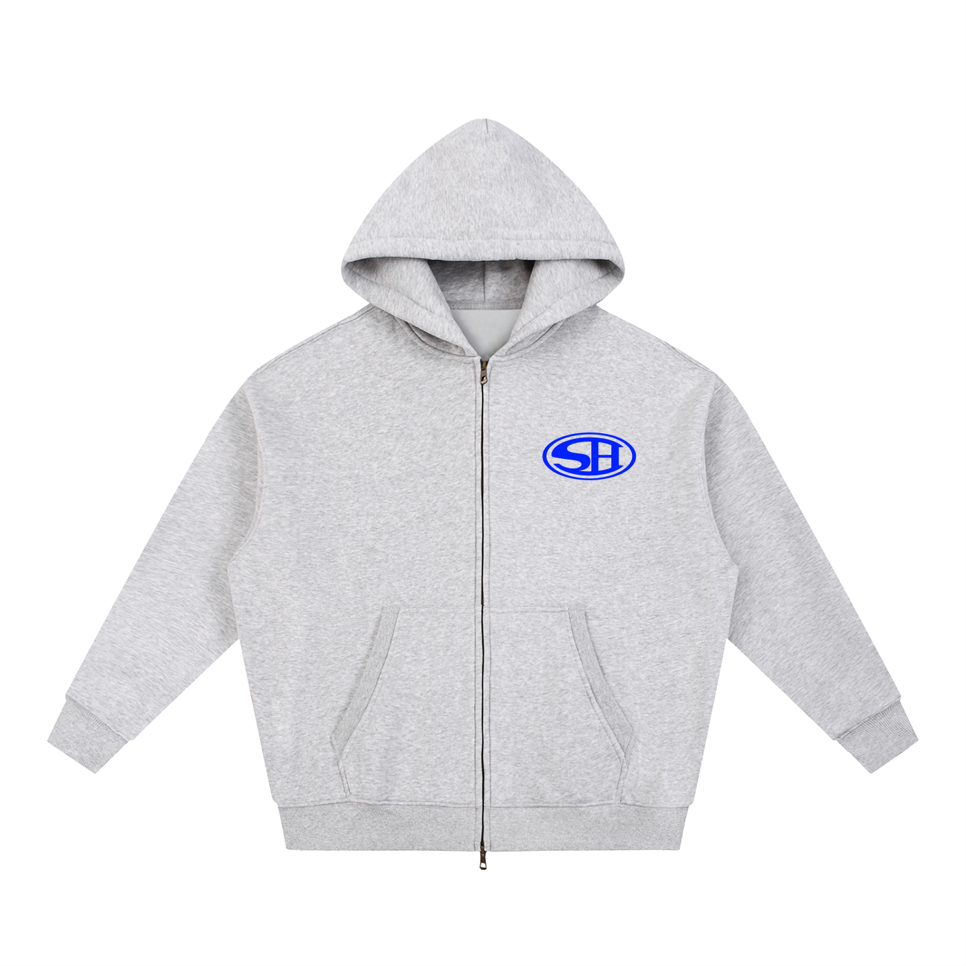 SH BOXY ZIP UP HOODIE GREY