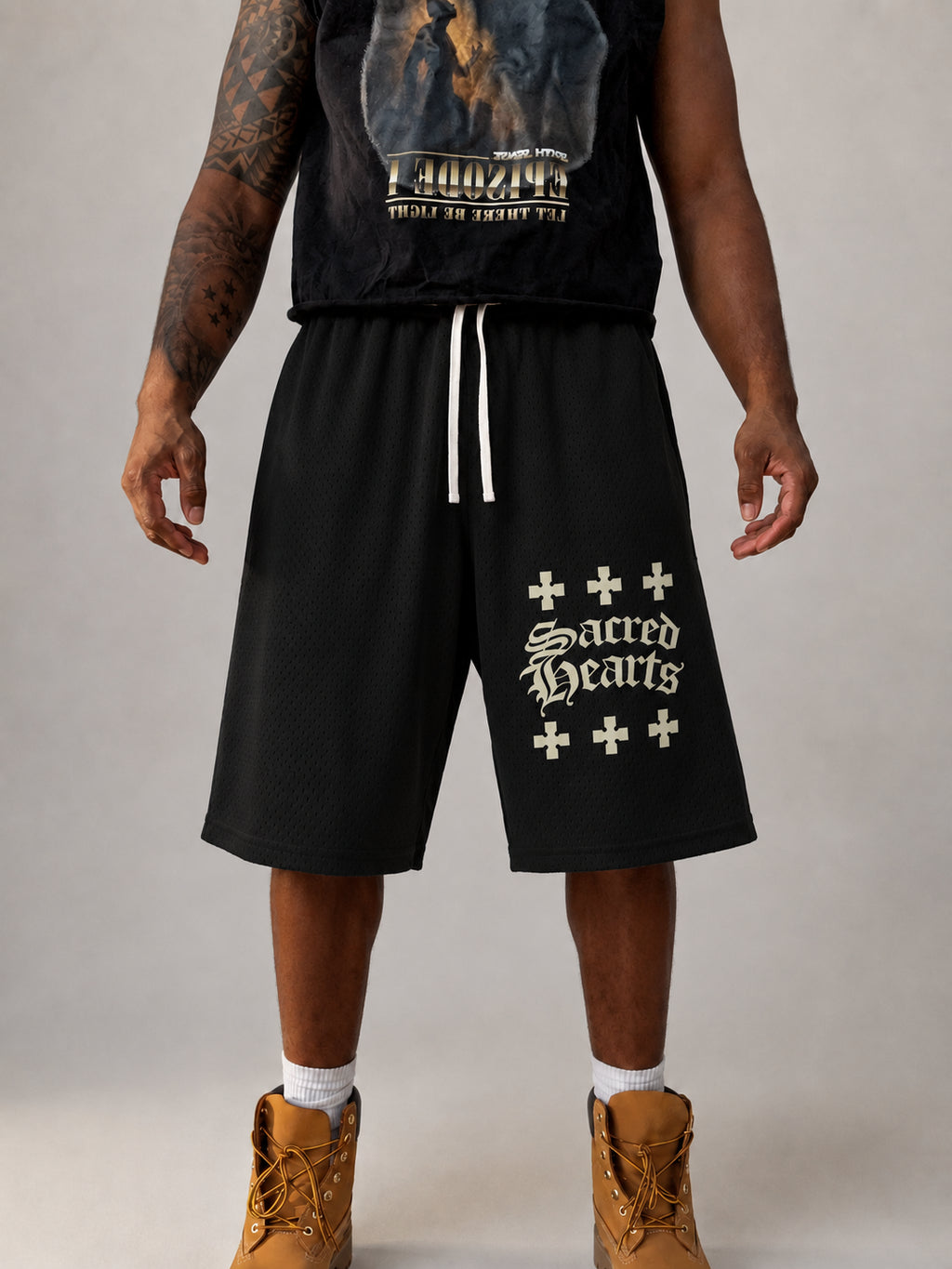 SACRED HEARTS MESH SHORTS