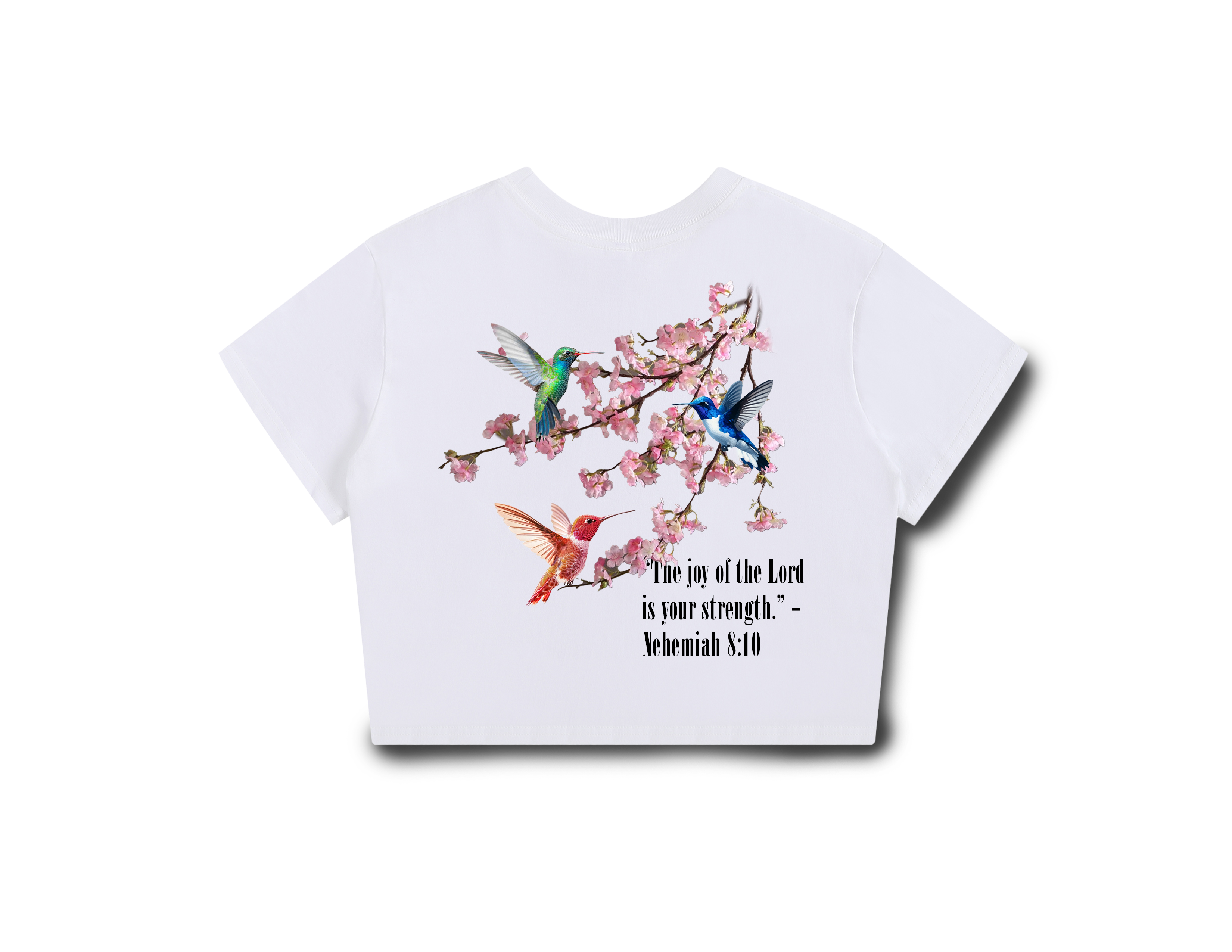 JOYOFTHELORD Women's White cropped tee